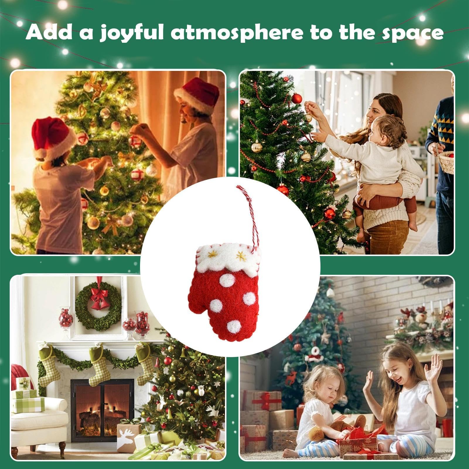 Decoración de fieltro para árbol de Navidad, bonito colgante de calcetín suave para árbol, pared, alféizar de la ventana, puerta, sala de estar, dormitorio, balcón, decoración ideal para el hogar