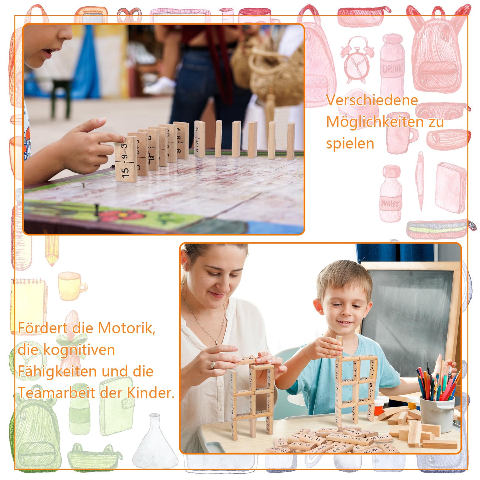Juego De Mesa Para Niños 3 Años Dominó Matemático De Madera Montessori: 37 Fichas Para Aprender Multiplicación Jugando (3 Años Juego De Mesa Para Niños 3 Años Dominó Matemático De Madera Montessori: 37 Fichas Para Aprender Multiplicación Jugando (3 Años