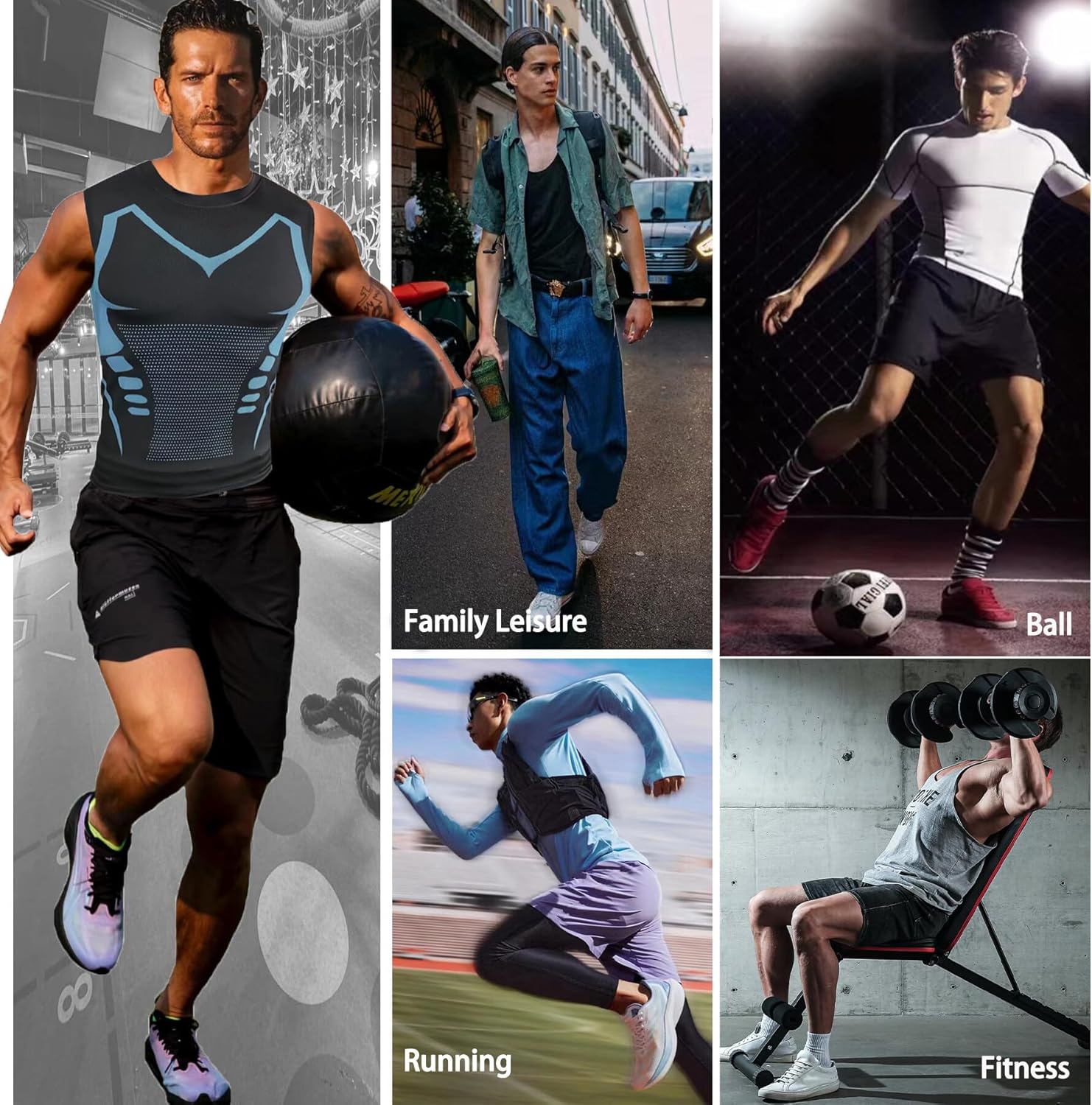 Boost V2 Compression Shirt Men Slashes Shaping Sleeveless Compression Vest Tank Top Slimming Shapewear Undershirt