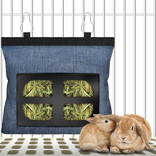 Bolsa de alimentación de heno para conejos, bolsa de alimentación colgante de heno para chinchilla, hámster, conejo, animal pequeño, mascota