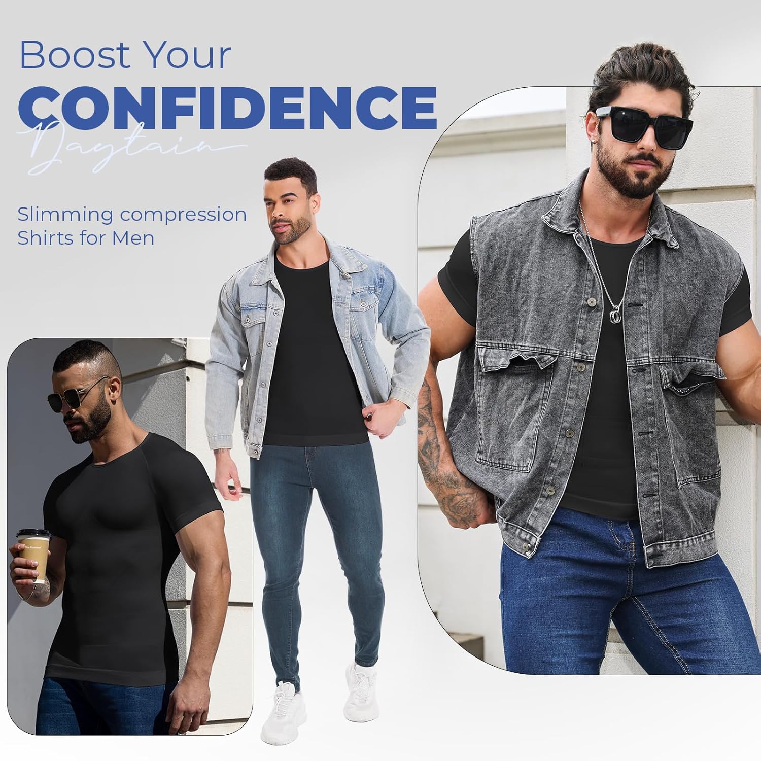 Mens Body Shaper Stomach Compression Shirt Slimming Undershirt Shapewear Gynecomastia Tummy Control Workout Tank Tops - Image 5