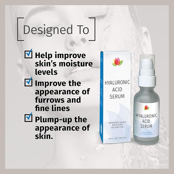 Hyaluronic Acid Serum for Face & Neck, Hydrating Serum, 1 oz | Moisturizing & nourishing, plumps & smooths, acido hialuronico, serum for women, all skin types