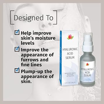 Hyaluronic Acid Serum for Face & Neck, Hydrating Serum, 1 oz | Moisturizing & nourishing, plumps & smooths, acido hialuronico, serum for women, all skin types