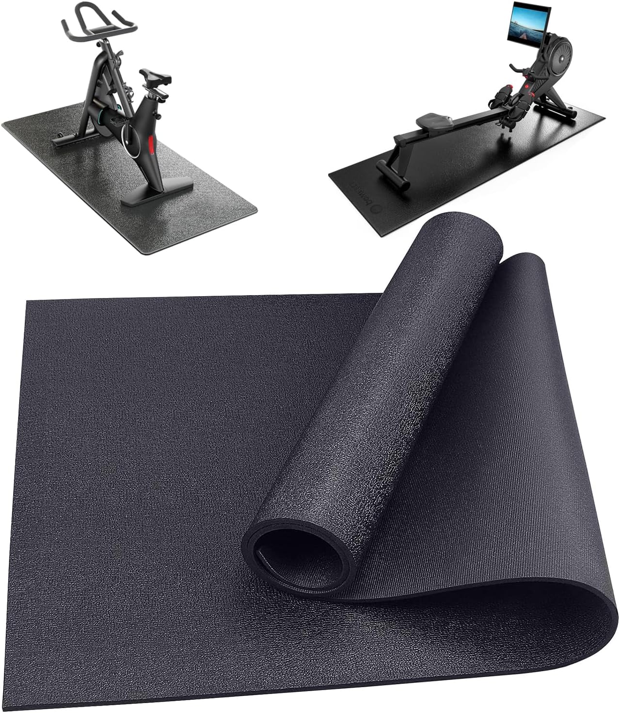 PROIRON Exercise Equipment Mat, Heavy-Duty Floor Protector Mat Non-slip for Exercise Bike, Weight Bench, Rowing Machine, Cross Trainer and Other Home Gym Equipment, Black