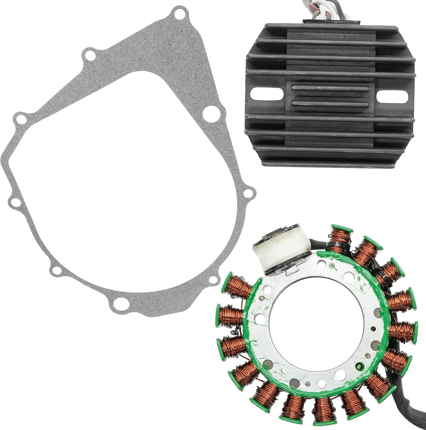 Caltric Stator and Regulator Rectifier with Gasket Compatible With Yamaha Big Bear 350 Yfm350Fw 4X4 1987-1989