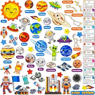 PENGFULL Felt Flannel Board Story Pieces for Toddlers Preschool,Kids Interactive Storytelling Teaching Play Kits for Flannel Board or Felt Board,with Words Felt Pieces(Solar System)