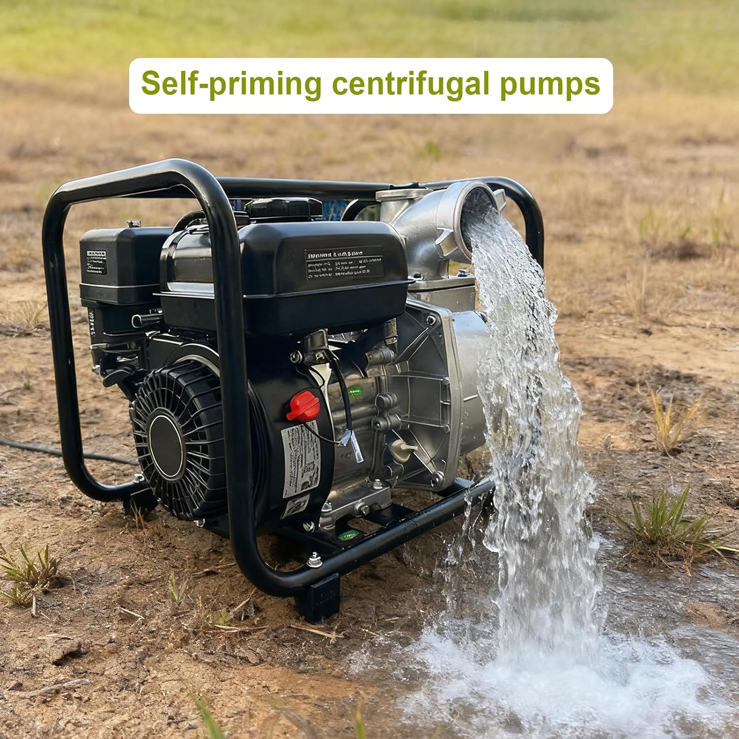 7HP Gasoline Powered Water Pump | 3" Inlet/Outlet | 208CC 4-Stroke OHV Engine | for Irrigation, Flood Control & Construction