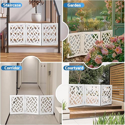 Cut-Out Design 16" Short Dog Gate for Small Dogs, — close-up of materials and construction quality