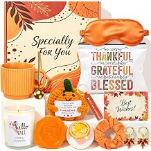 Fall Gifts Baskets for Women, Orange Relaxing Spa Gift for Thanksgiving