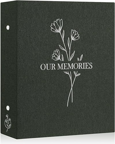 Vista 81 de Lanpn Álbumes de fotos pequeños de 4 x 6 pulgadas, 50 imágenes, paquete de 2 unidades, mini capacidad de lino Our Memories, juego de bolsillos