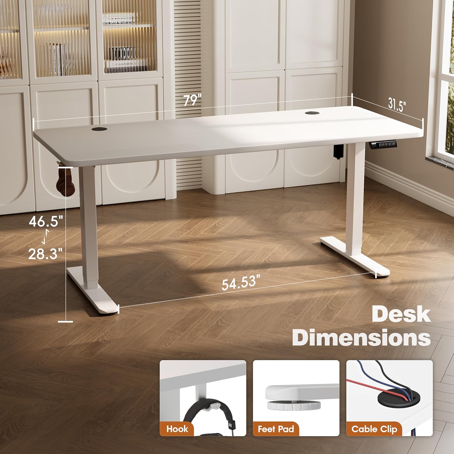 Monomi 79" Large Electric Standing Desk,Height Adjustable for Two-Person image 2