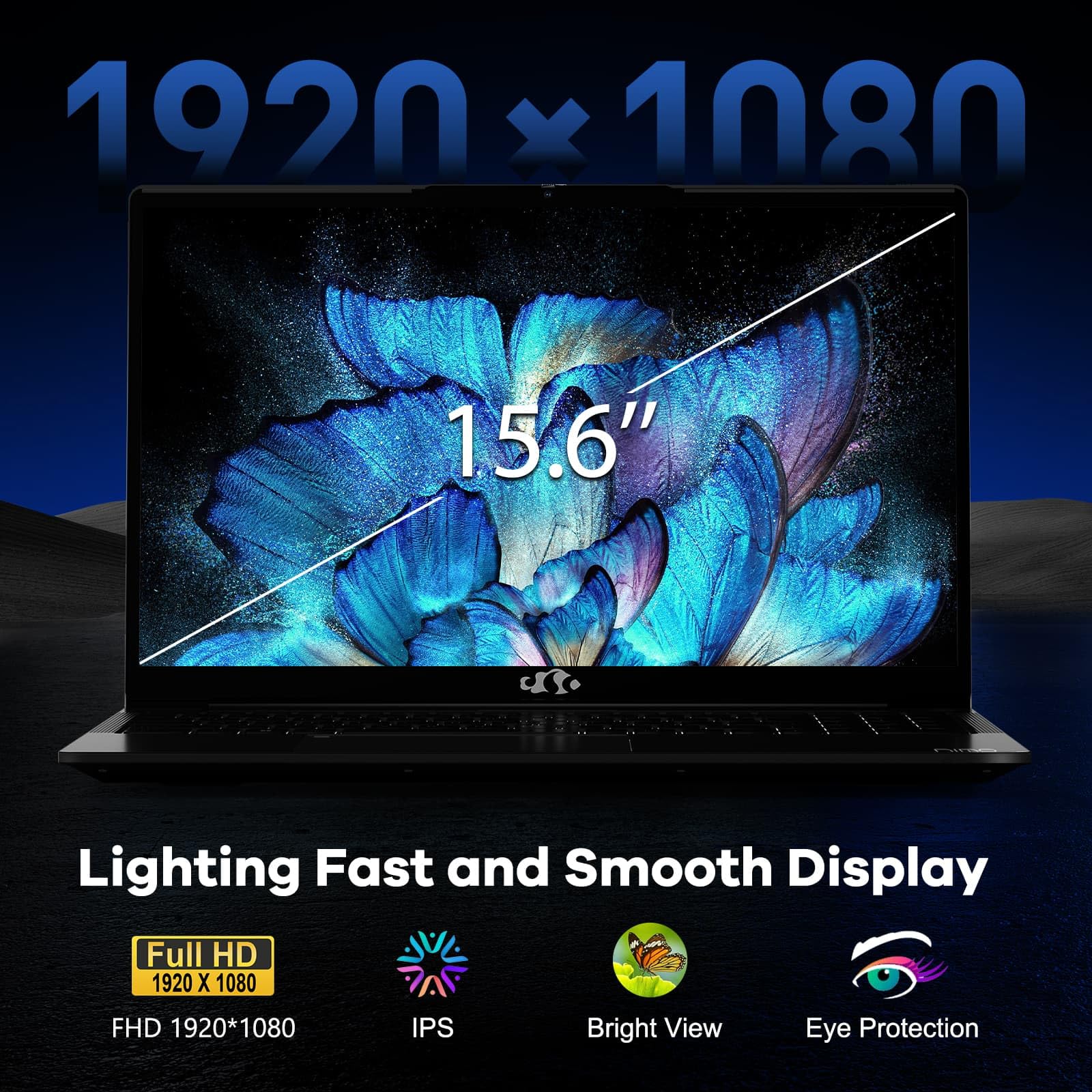 NIMO 15.6" IPS FHD-Gaming-Laptop,AMD Ryzen 5 6600H 6 Cores 32GB DDR5 RAM 1TB SSD (Beat i7-1165G7, Up to 4.5GHz) AMD Radeon 660M GPU-Computer with 100W Type-C Charger Backlit Keyboard Win 11