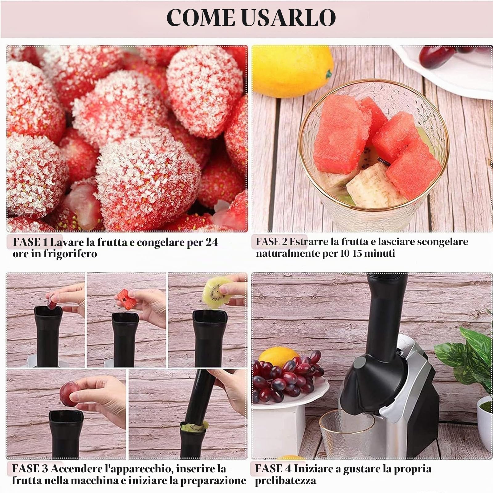 Macchina elettrica per gelato – serve morbido fatto in casa, sorbetto e yogurt surgelato – Macchina per dessert salutare per dolcetti familiari