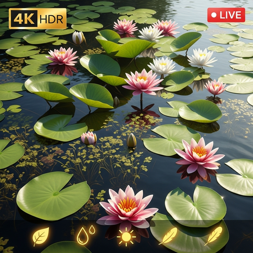 Water Lilies 4K – Serene Pond Ambience Screensaver TV