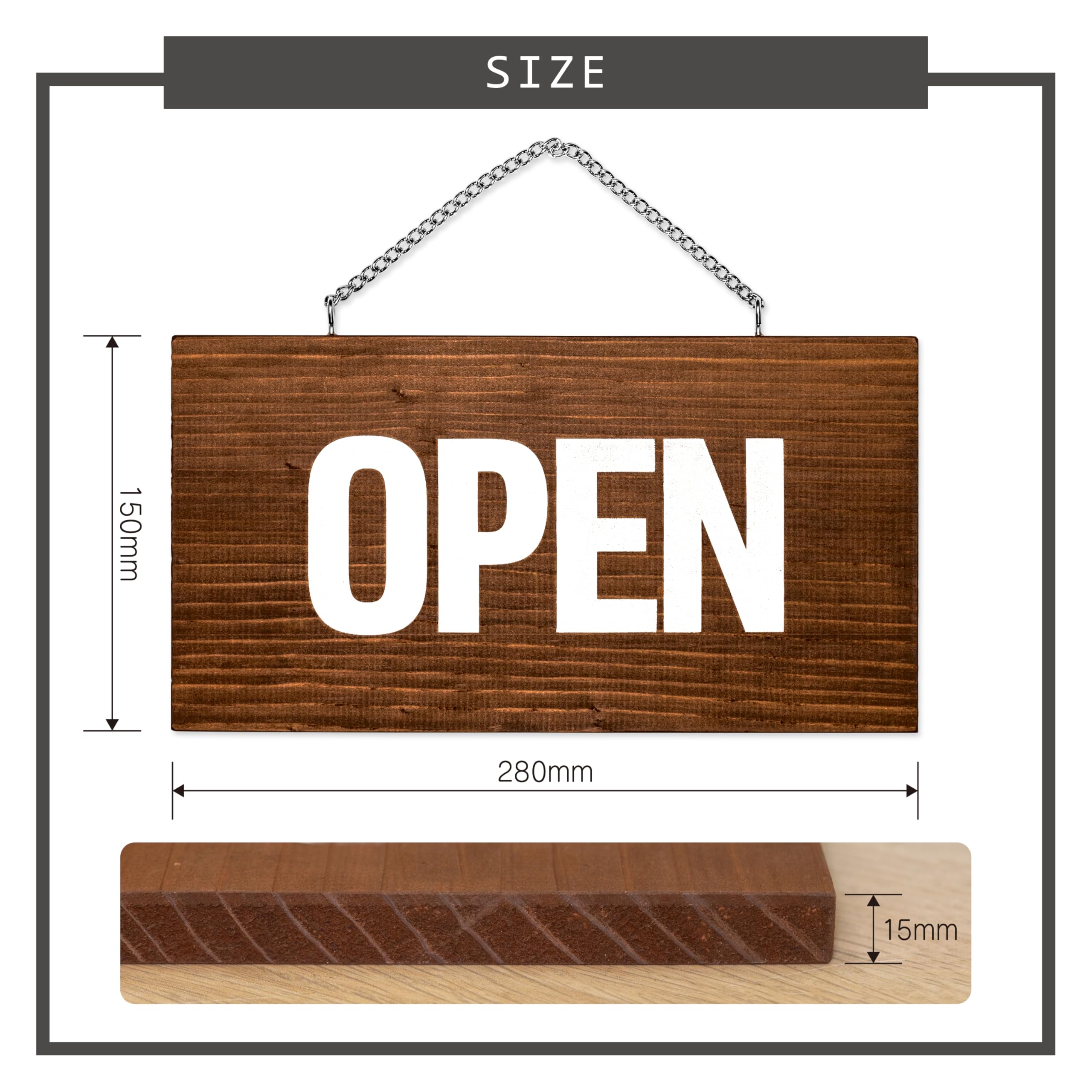 Amazon | two-face オープン クローズ 看板 OPEN CLOSED 木製 国産杉