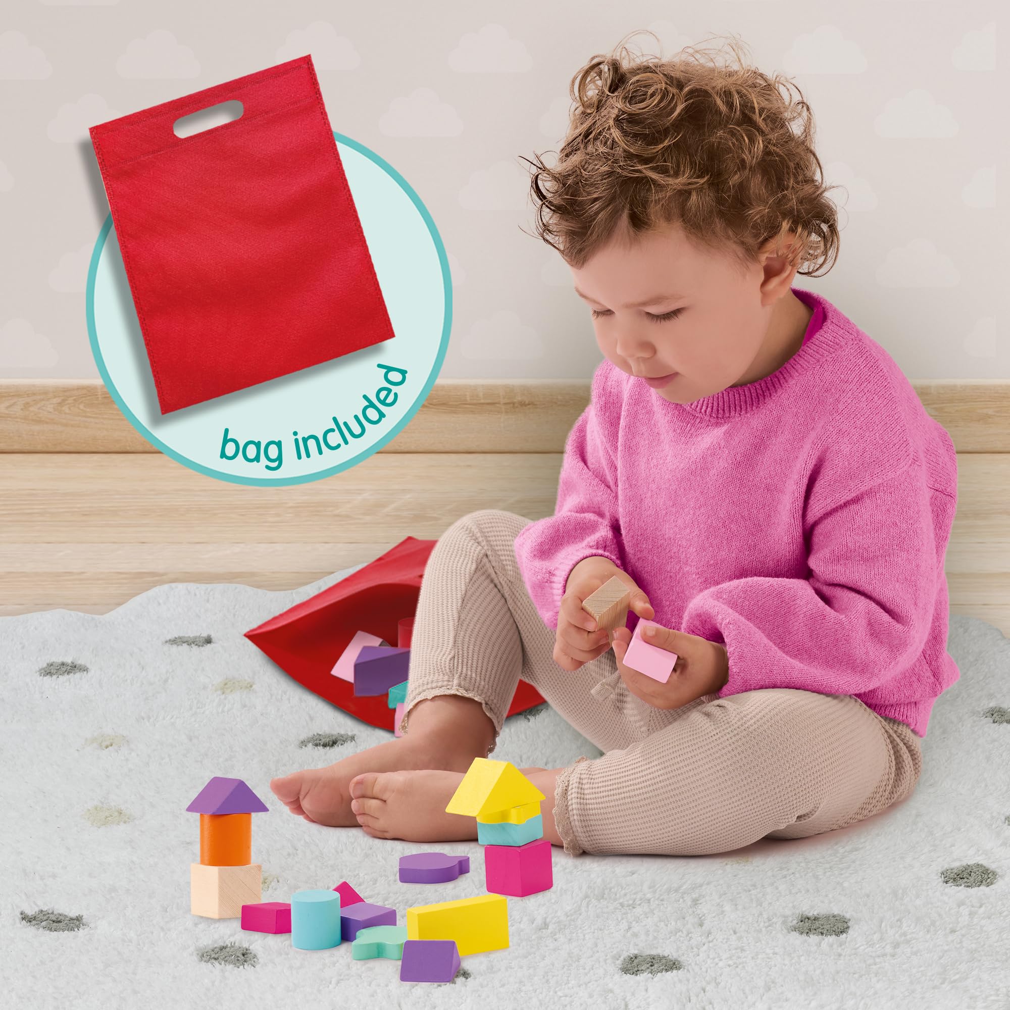 SES Creative 13251 Wooden Building Blocks Unicorn 52pcs, Creative Building Set for Kids Aged 12 Months+ - Image 3