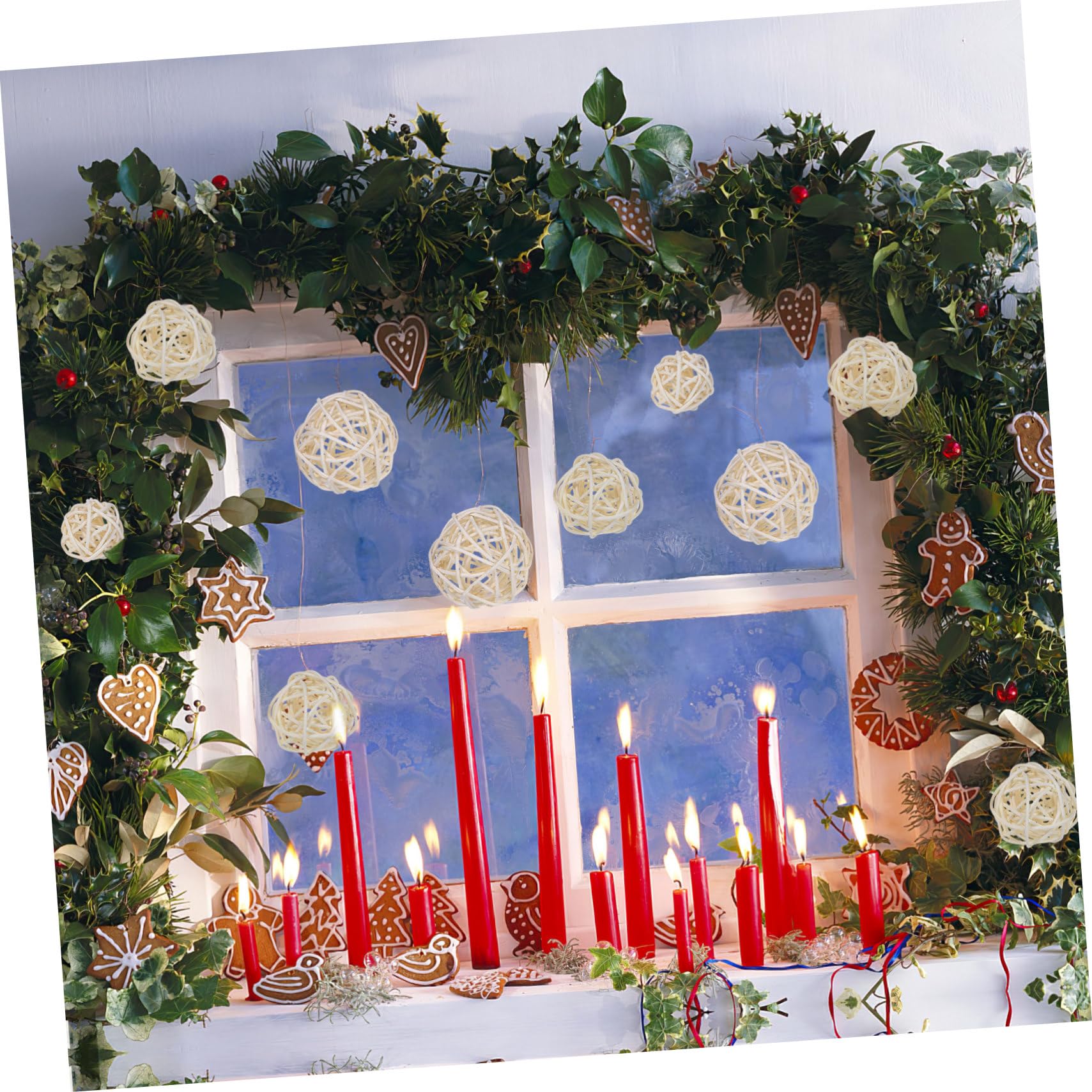 15 decorazioni natalizie in rattan, palline di vimini da appendere per vasi e ciotole, riempitivi per matrimoni, feste di Natale, decorazioni per la casa, decorazioni da tavolo e albero (blu