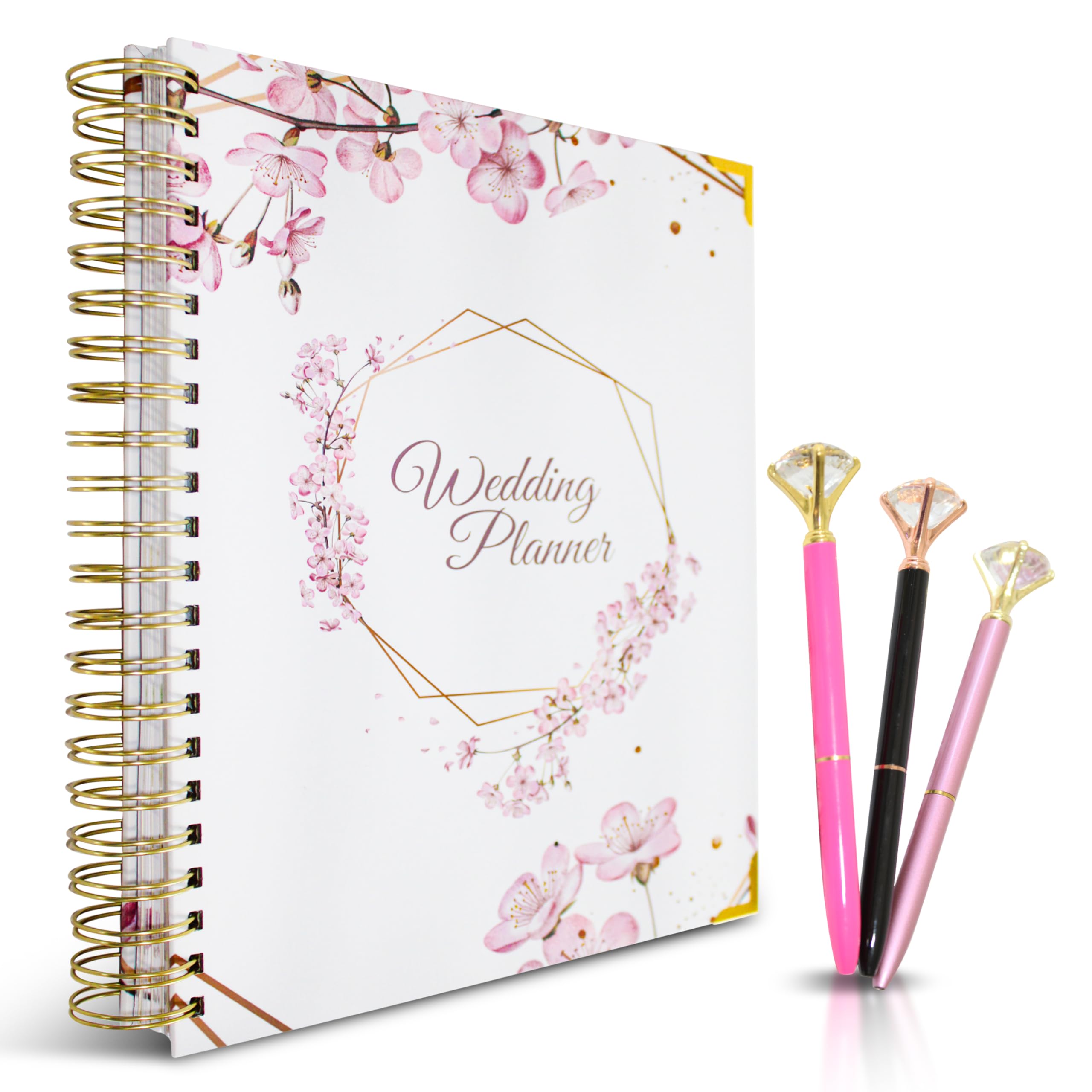Hochzeitsplaner Buch und Organizer für die Braut, Hochzeits-Notizbuch mit einem Set von 3 Diamantstiften
