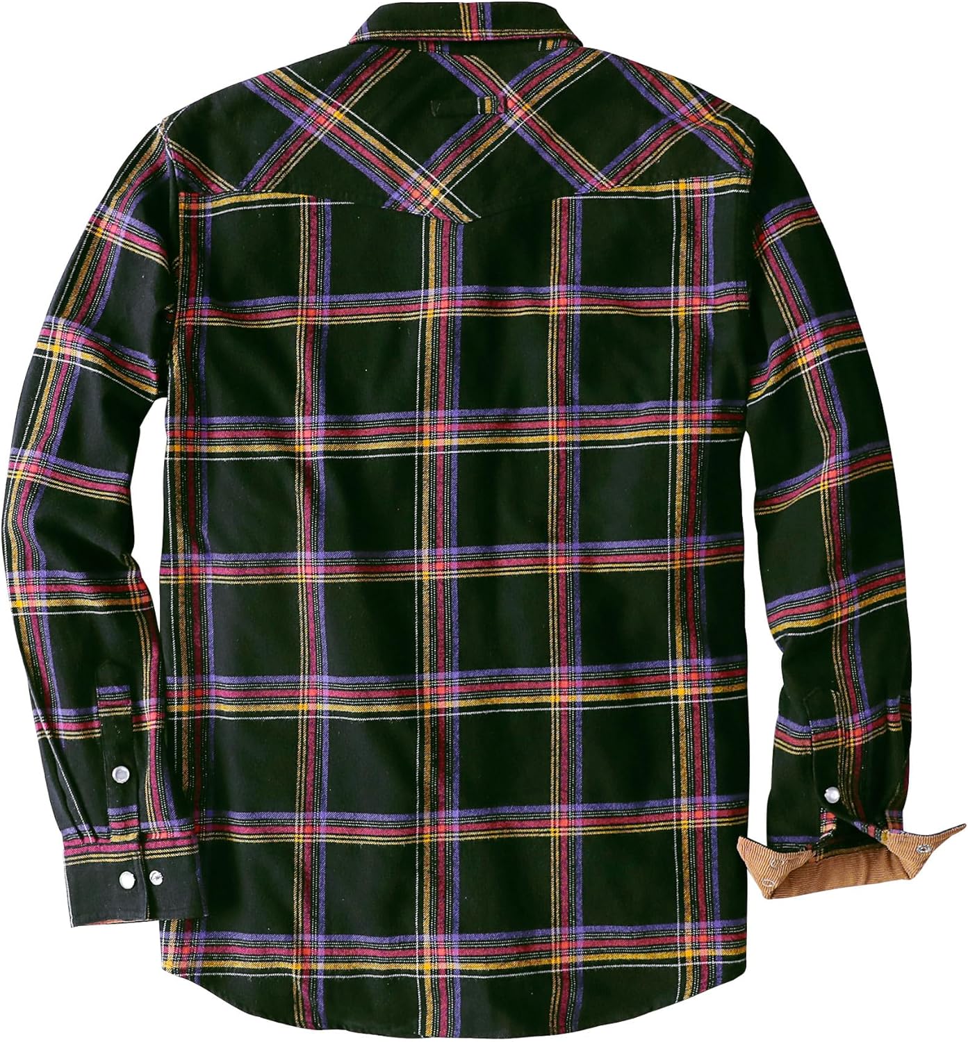 Dubinik® Flannel Shirt for Men Western Mens Pearl Snap Shirts Long Sleeve Casual Cozy Vintage Cowboy Plaid Soft Pure Cotton - Image 3