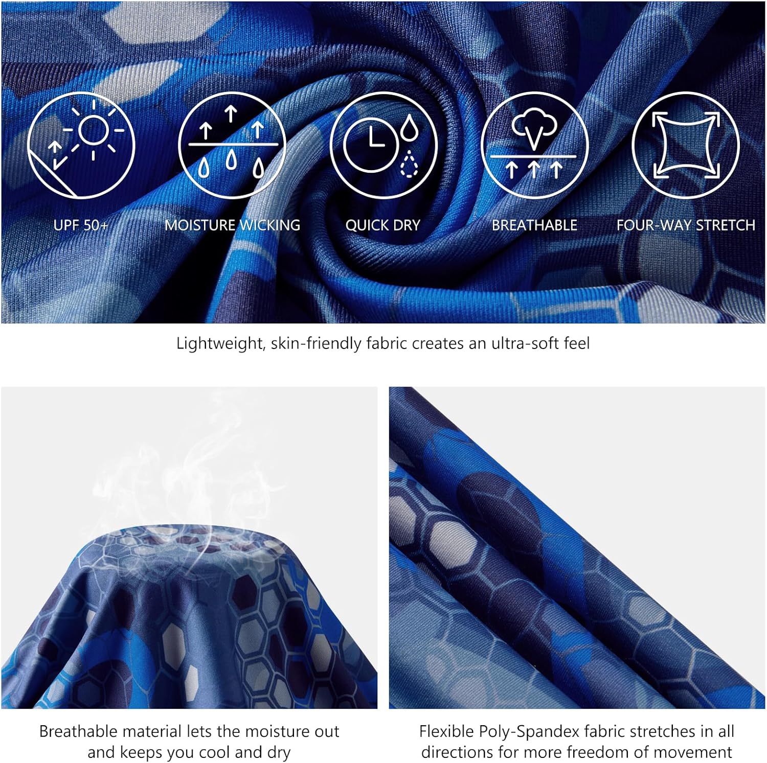 BASSDASH Men’s UPF 50+ Camo Long Sleeve Shirts Quick Dry Lightweight Performance Shirt for Outdoors Fishing Hiking - Image 3