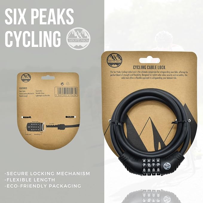 Candado Cable para Bicicleta 1.8m Negro miniatura 3