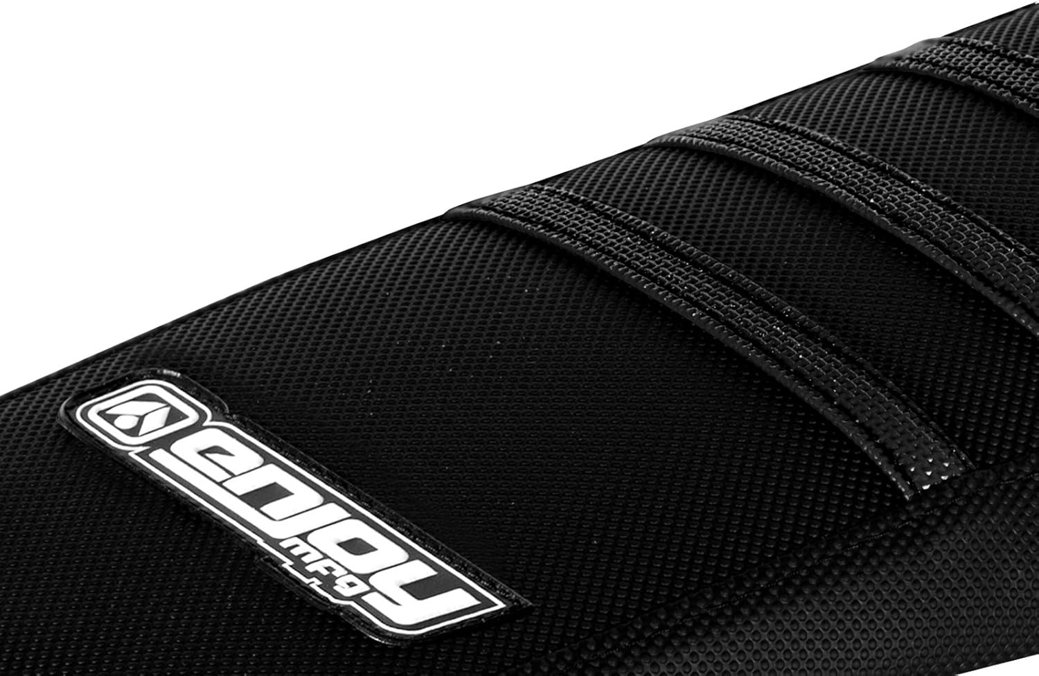 Enjoy MFG Ribbed Seat Cover for 2002 - 2017 Yamaha YZ 125/250 Later Models - All Black / White Ribs : Automotive