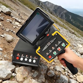Hooggevoelige Metaaldetector Met Groot Bereik,Diepe Zoekgouddetector Met LCD-Scherm,360 Automatische Rotatie,Draagbare Ondergrondse Metaalzoeker,Voor Goud,Zilver,Koper En Diamant Yellow