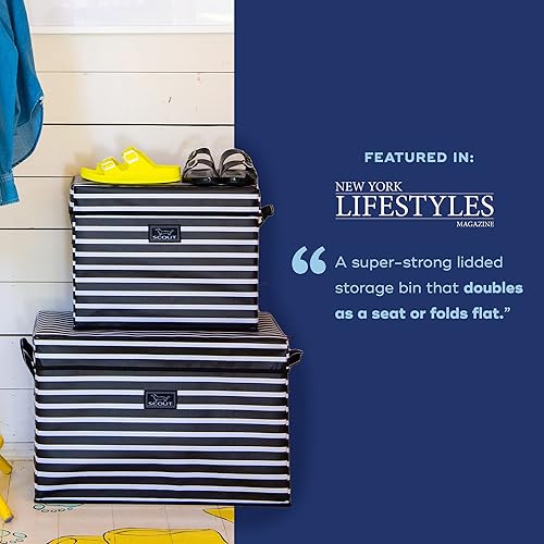 Miniatura 5 de SCOUT Rump Roost MED - Contenedor de almacenamiento con tapa mediana con asas plegable apilable se dobla como asiento o mesa soporta 80 libras