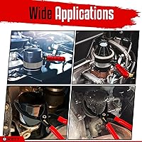 Vista 6 de WETT Juego de llaves giratorias para filtro de aceite, herramienta estándar de extracción de filtro de aceite de 5 piezas, con alicates de filtro