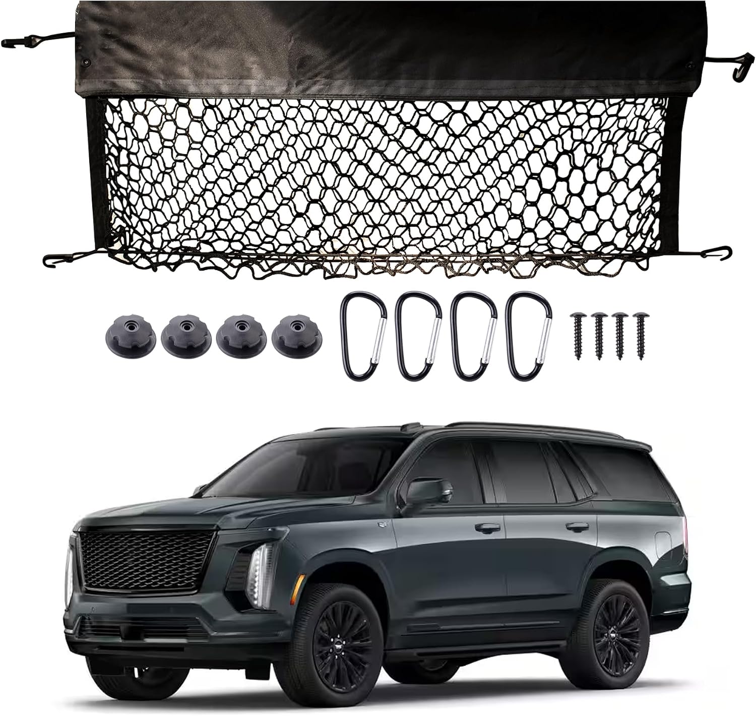 MWMNUN Envelope-Style Trunk and Tailgate Cargo Net for Chevrolet Tahoe/GMC Yukon (2015–2025)