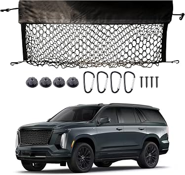 Trunk Car Tailgate Netting Compatible with Chevrolet Chevy Tahoe, GMC Yukon SLE SLT AT4 Denali New 2015-2025 Envelope Style Cargo NetL Code