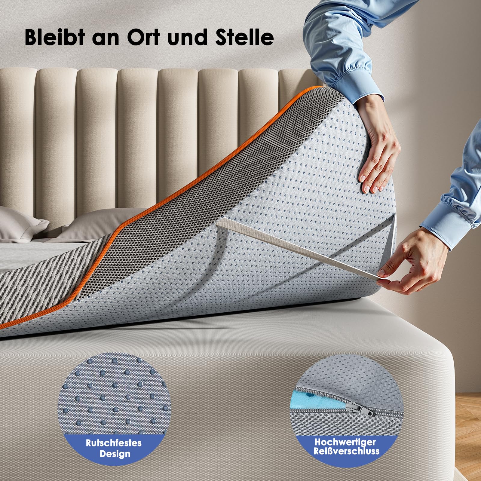 H3&H4 H5-H6 Hart Gel Kaltschaum Matratzenauflage Topper 90