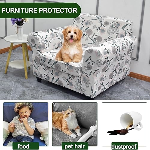 Miniatura 3 de HAOYONG Fundas elásticas para sofá de dos plazas, fundas de sofá seccional impresas para sofá de 2 cojines, fundas lavables para muebles de estar