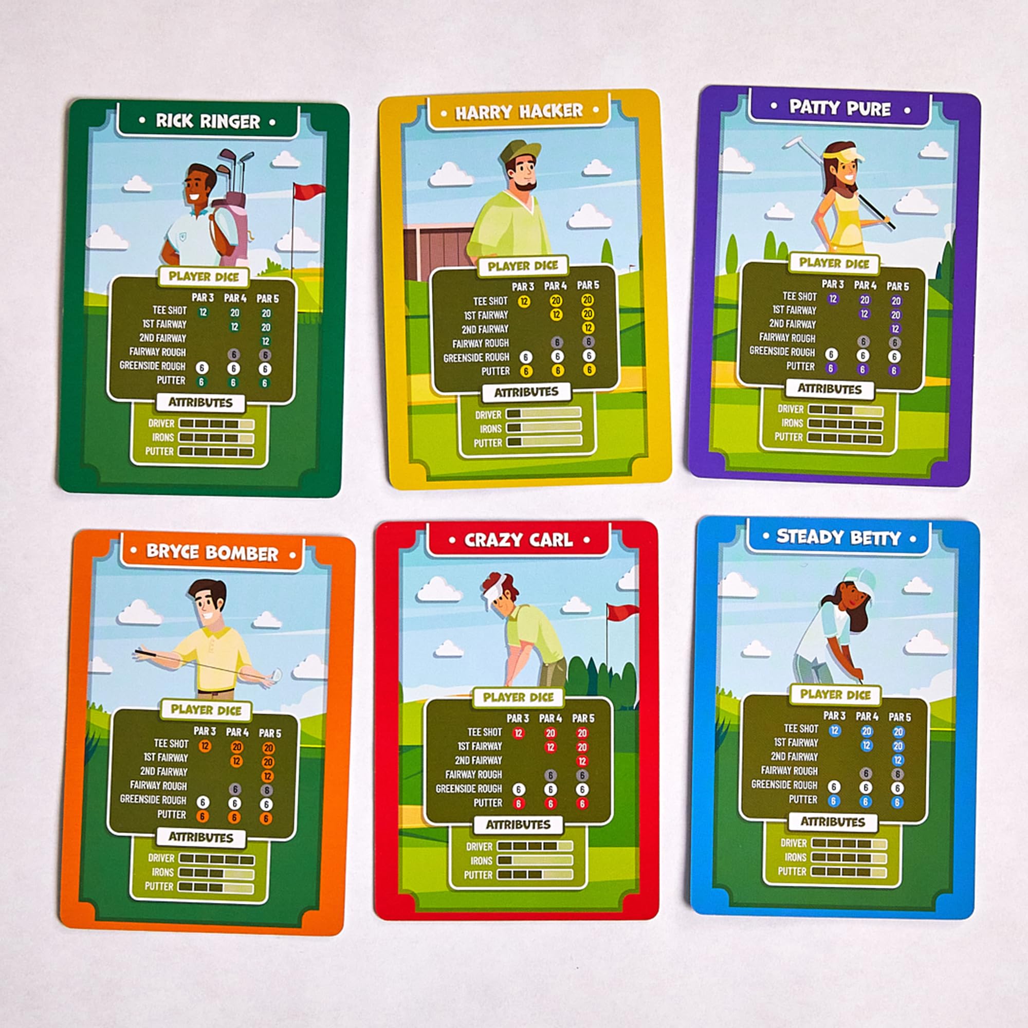 Hackers & Bombers Golf-Brettspiel – Spielen Sie Golf ohne das Haus zu verlassen – Spielen Sie als verschiedene Charaktere – rollen Sie die Würfel und spielen Sie den Platz