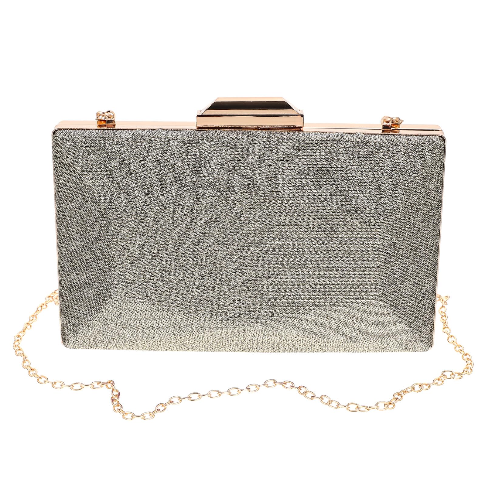 Ipetboom Bolso de Mano Degradado para Fiesta Mujer Bandolera Elegante Diseño Geométrico de Satén Plateado Versátil para Cenas Especiales