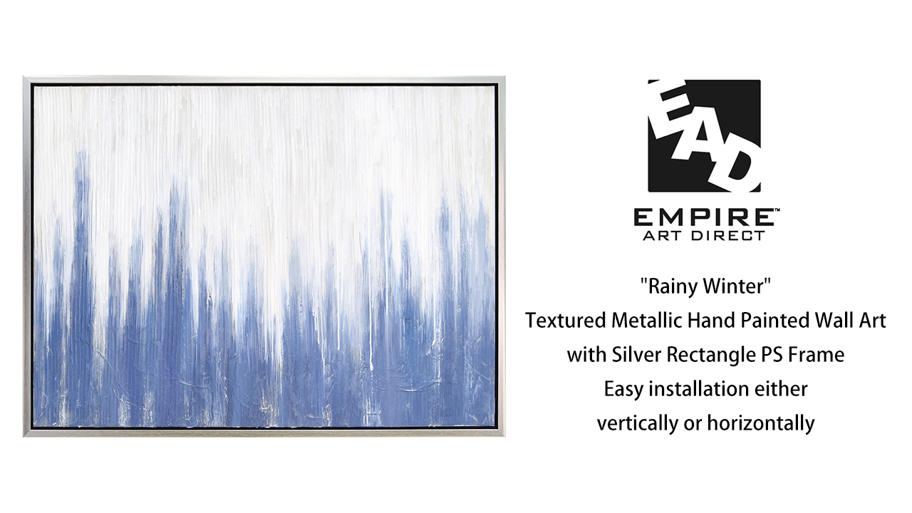 Empire Art Direct Wandbild – Abstrakte Grau-Metallic Malerei Auf Leinwand, 20x1,5x72 Zoll, Mit Champagner-Rahmen