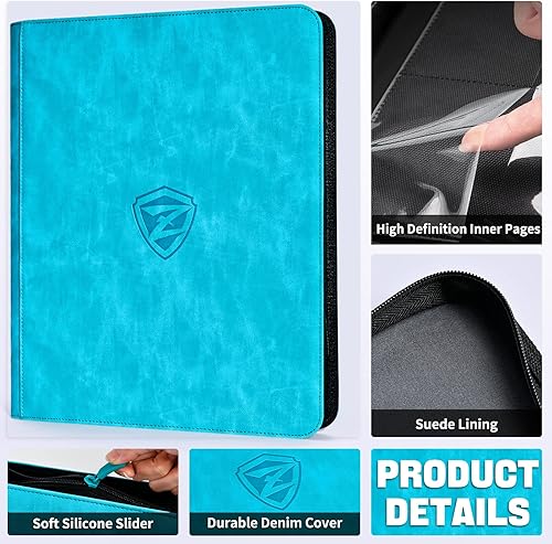 Miniatura 5 de ZLCA Toploader - Carpeta de tarjetas, soporte para álbum de tarjetas coleccionables de 9 bolsillos para cargador superior de 3 x 4 pulgadas, funda