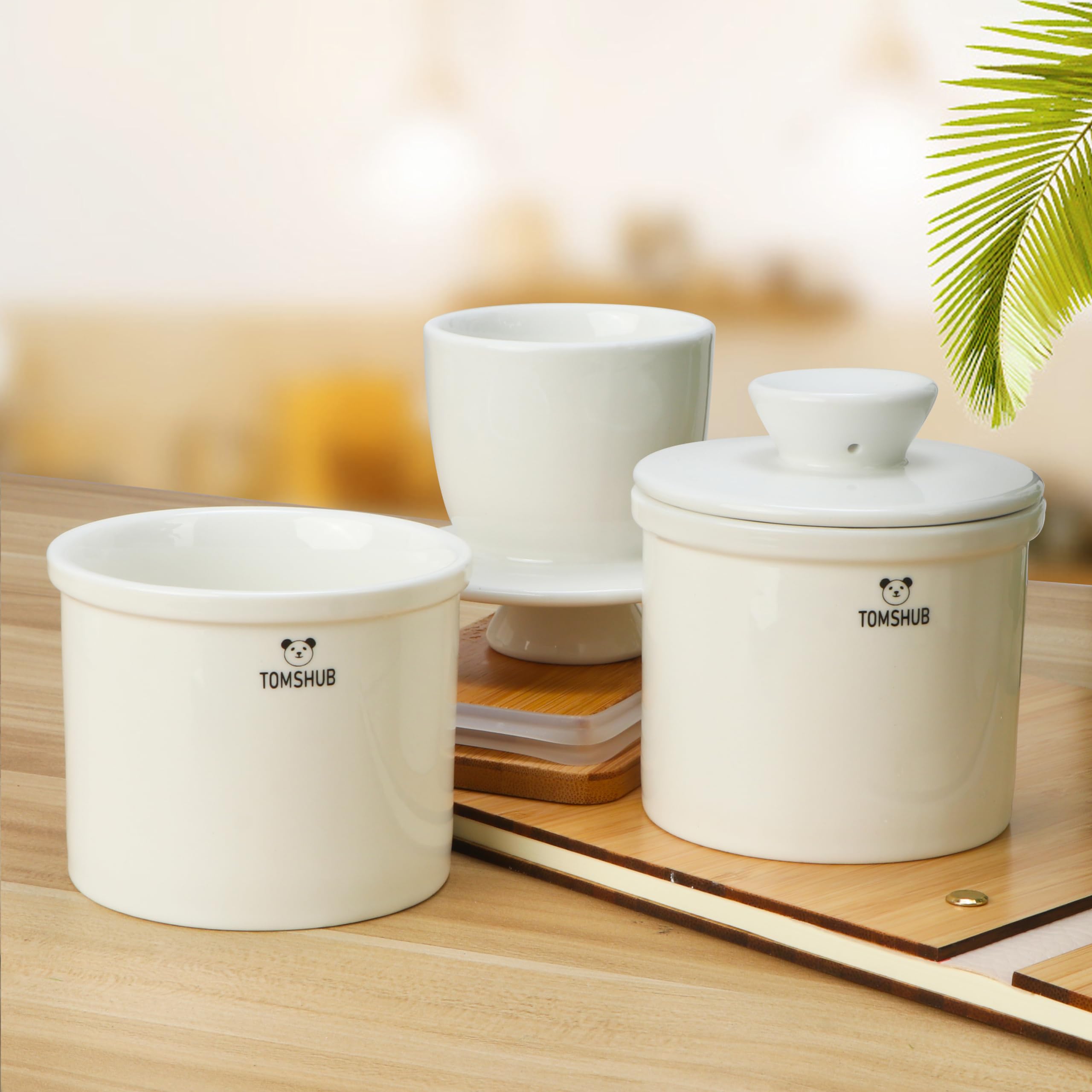 Französischer Keramik-Buttertopf Mit Deckel - Butterdose Für Streichfähige Butter Bei Raumtemperatur | Keramik, Bleifrei