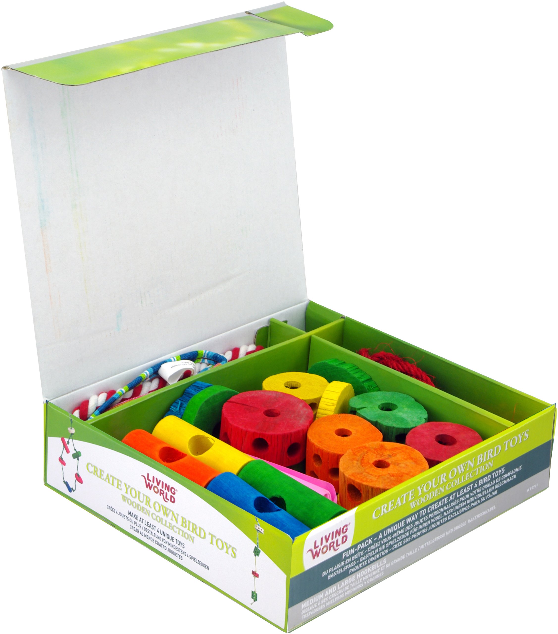 Jouet oiseau bois naturel activité cage kit de création pour occuper vos perroquets