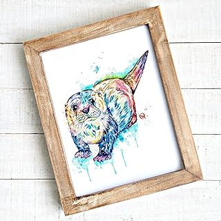 Otter Art by Whitehouse Art | River Otter, Otter Gifts, Otter Print, Sea Otter, Sea Otter Watercolor Art Print | Professional Art Print of Otter Painting | 3 Sizes