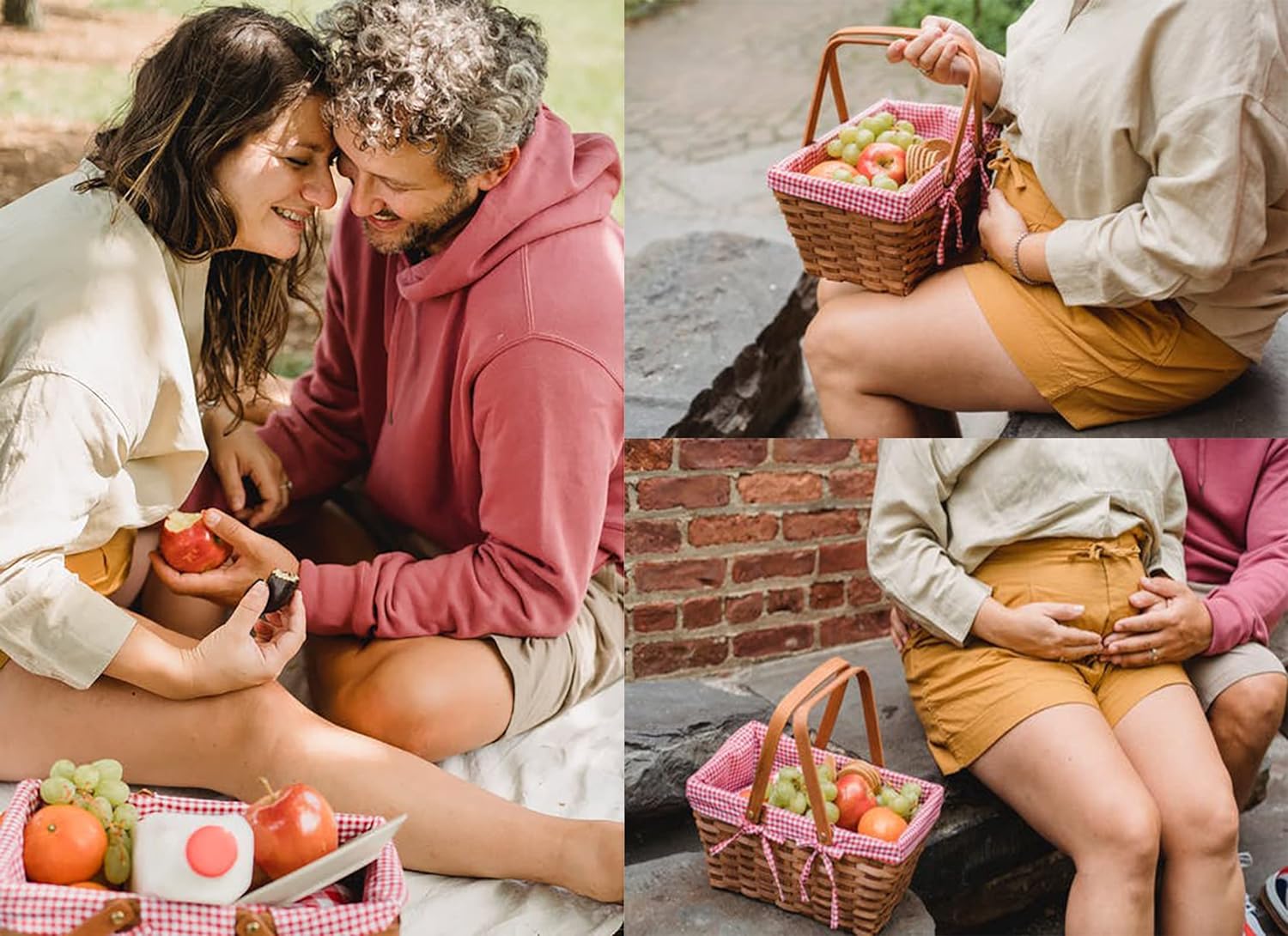 Yesland Natural Woven Picnic Basket