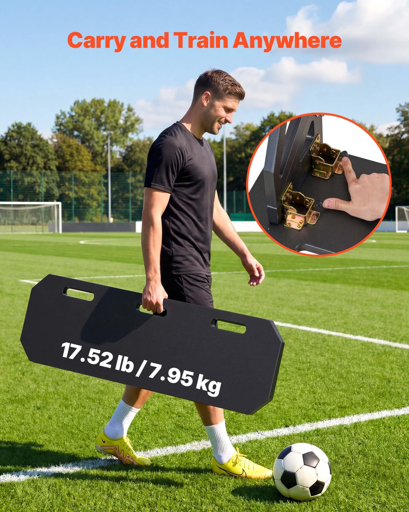 VEVOR Tabla de Rebote de Fútbol Ajustable Multiángulo Portátil Plegable Equipo Entrenamiento