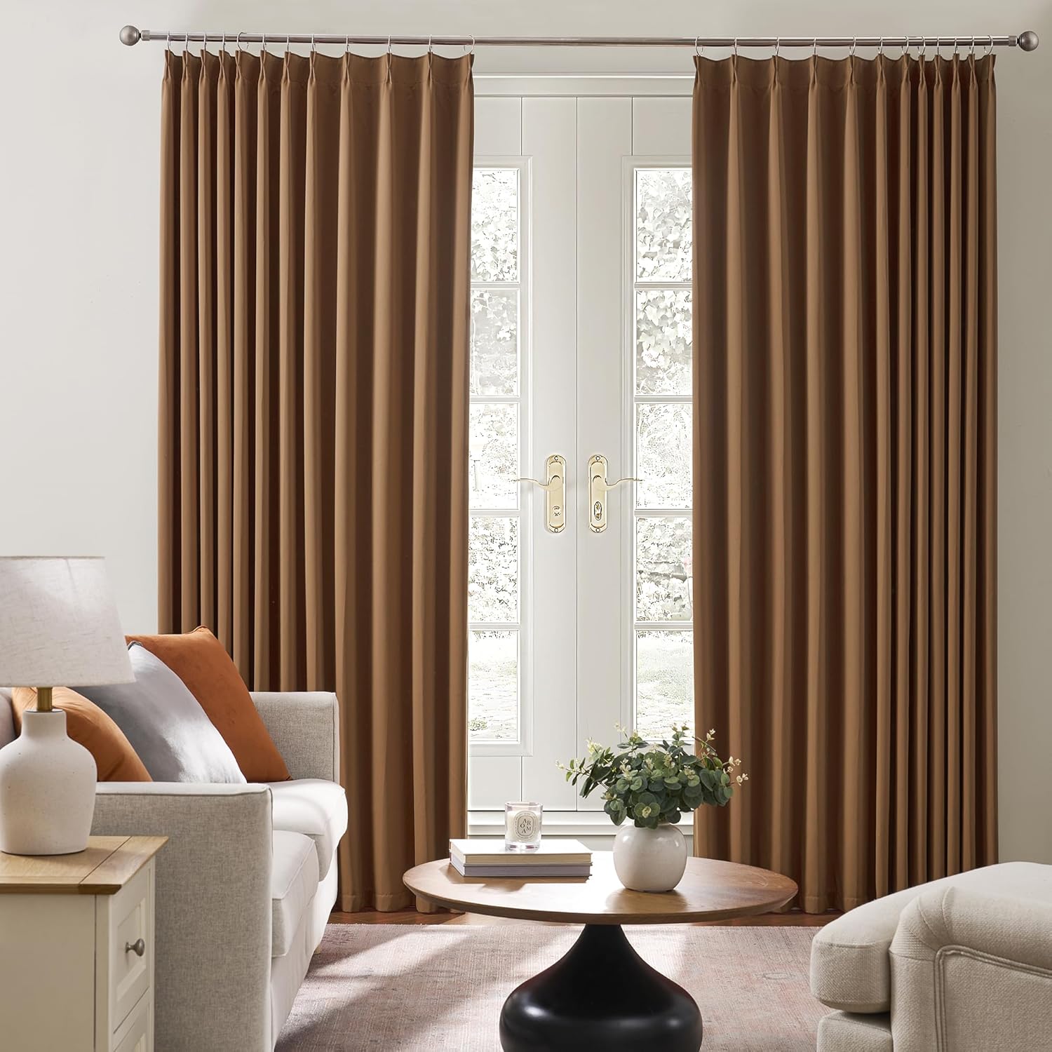 Extra Wide Patio Sliding Door Blind Curtains 102 Inces Long 2 Panels, Vertical Blinds with Pinch Pleat Room Divider XL Large Drapes for Living Room French Door(Navy,100 inch Wide x 102 inch Long)
