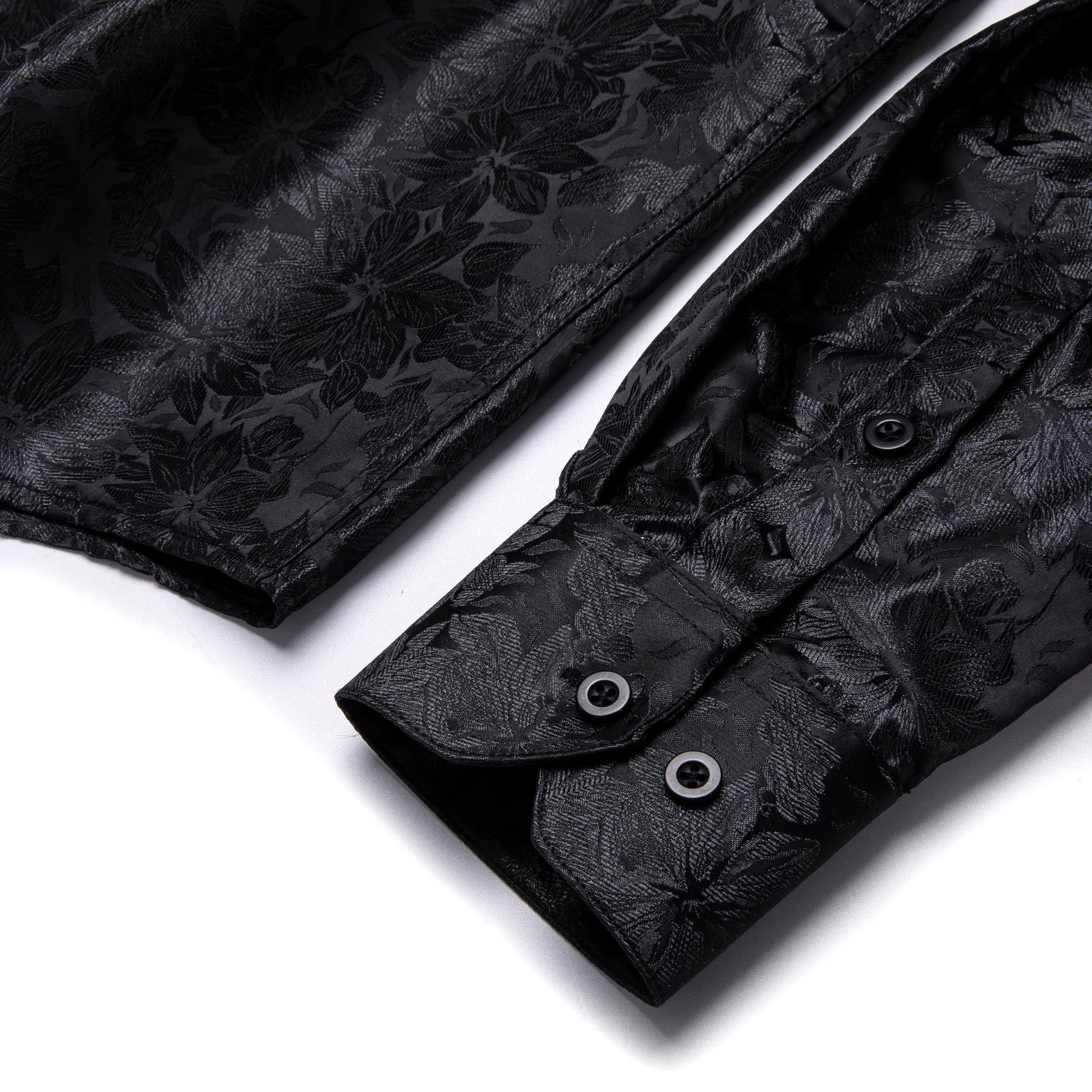 YourTies Camicia da uomo in seta cachemire floreale a maniche lunghe, con bottoni, senza pieghe, stile western, casual, per feste
