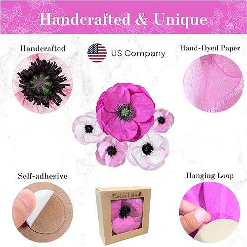 Miniatura 9 de Rainbows & Lilies Decoraciones grandes de flores de papel para pared, boda, fiesta de novia, baby shower, habitación de niñas, decoración de