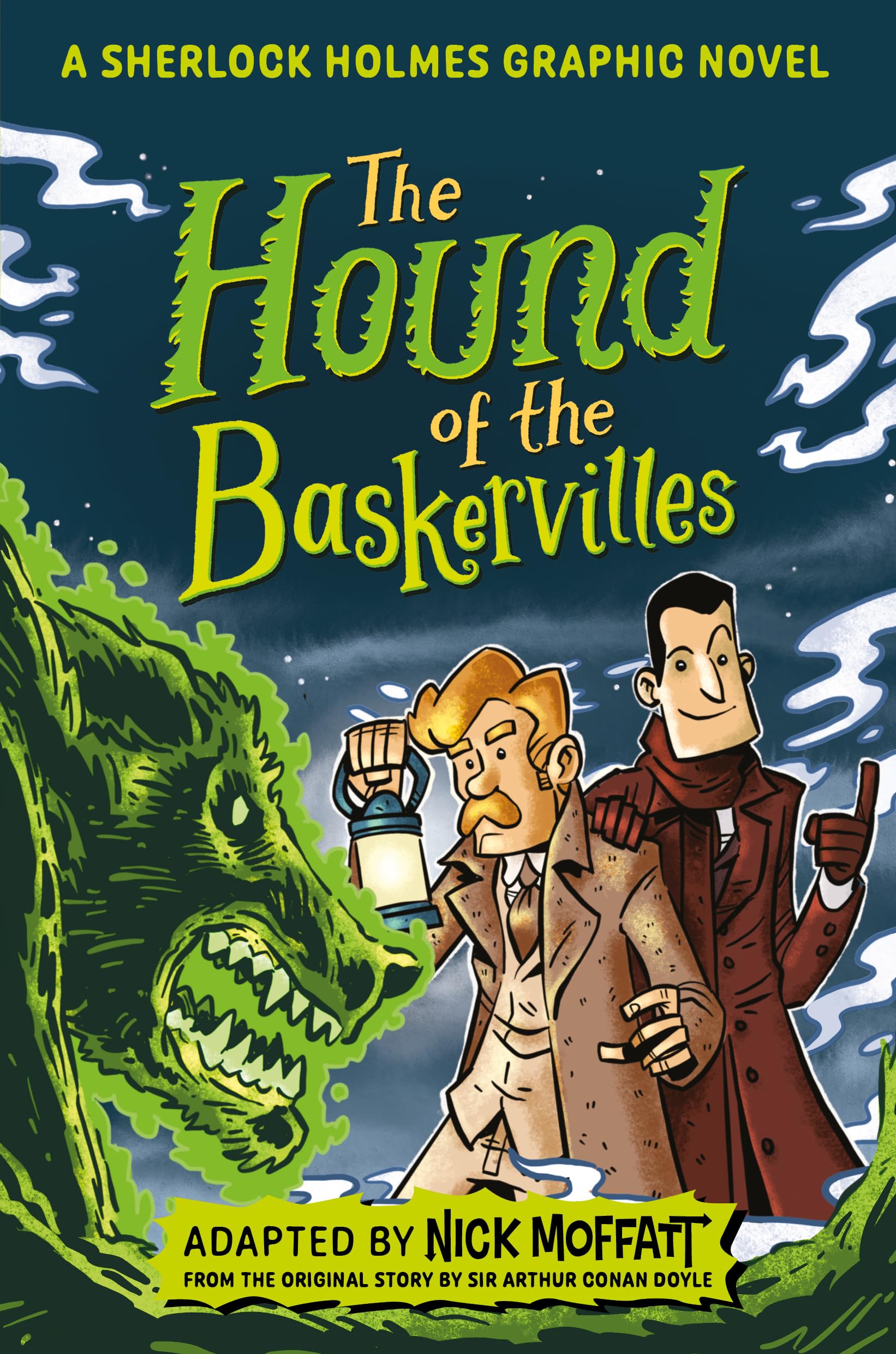 The Hound of the Baskervilles: A Sherlock Holmes Graphic Novel by Sir Arthur Conan Doyle (Illustrated for Children & A Fun Mystery for Kids)
