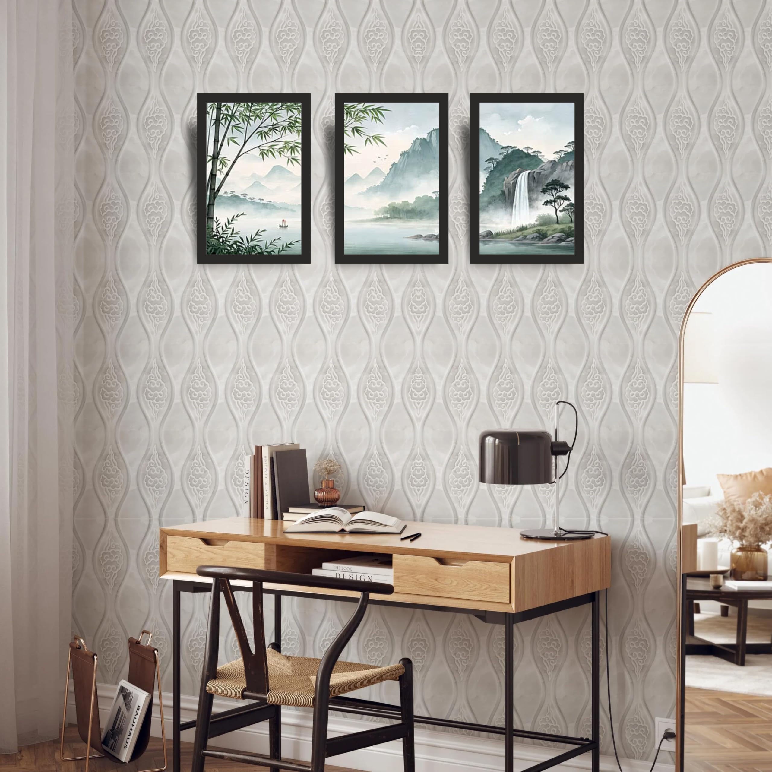 Zen Mountain Mist Wall Art Set of 3