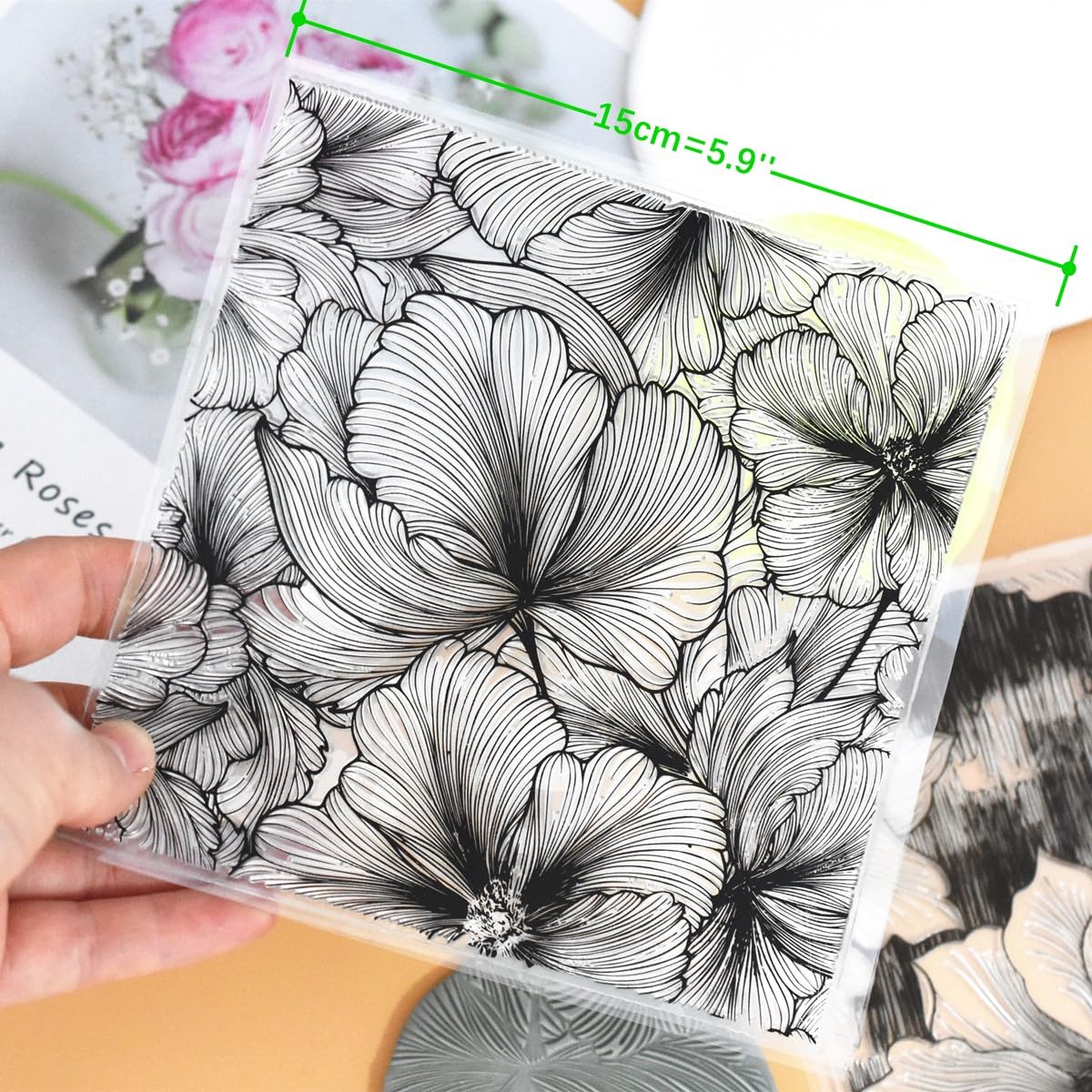 Clay Stamps for Polymer Clay Earrings Making Embossing Tool Geometric Textured Flower Pottery Stamps Polymer Clay Roller Clay Texture Sheets (Pattern E)