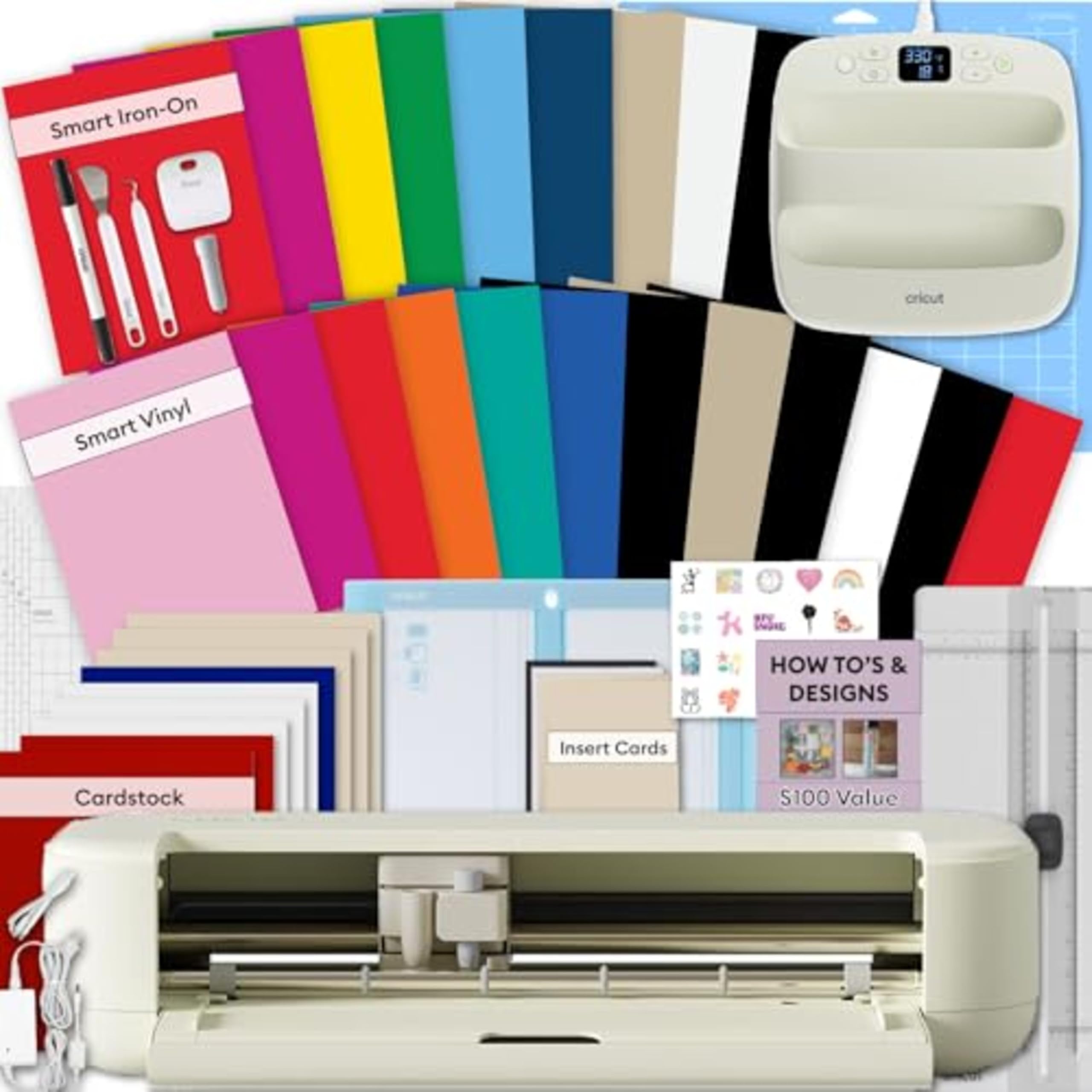 Photo 1 of Cricut Explore 5 Essential Bundle with Rainbow Sampler + EasyPress 9x9