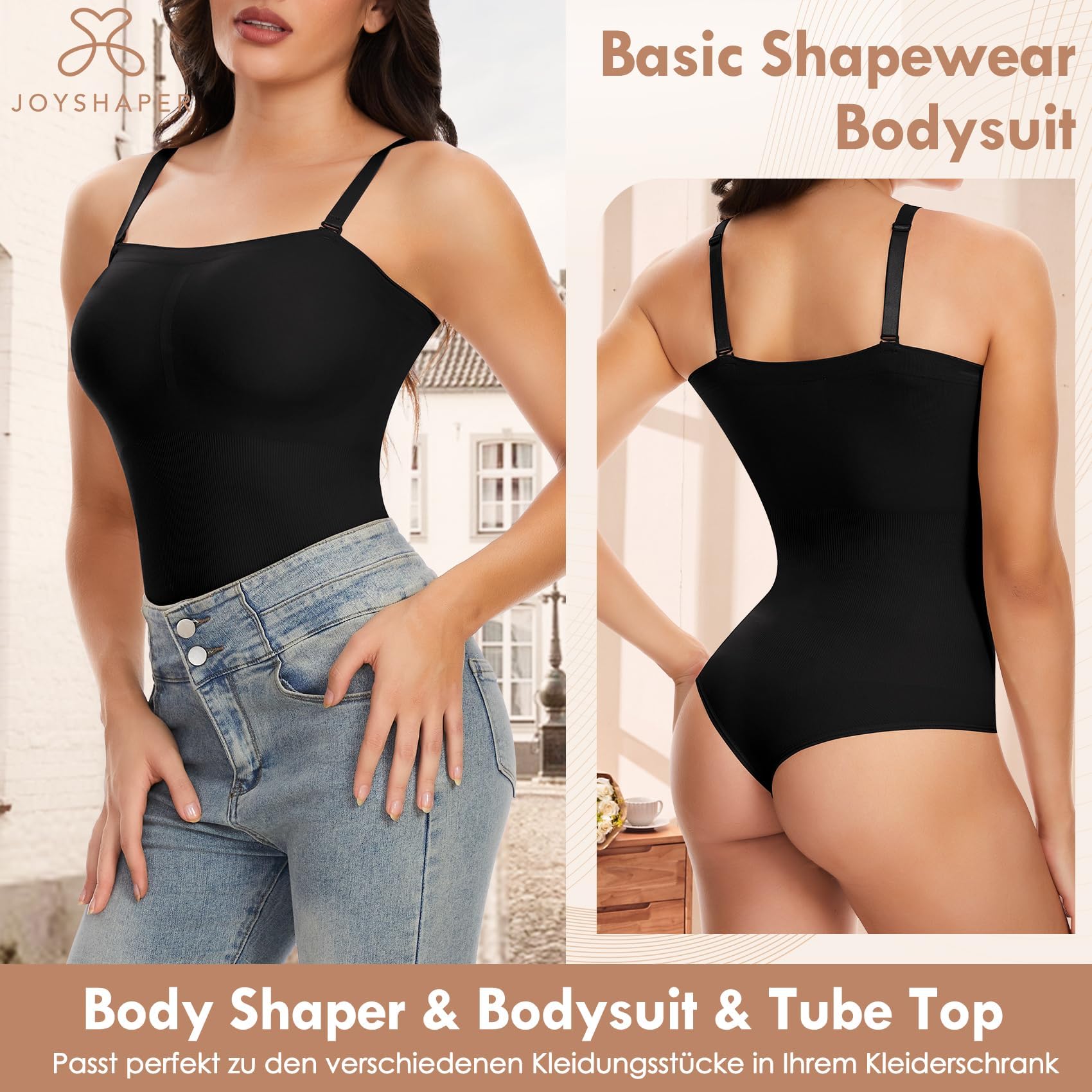 Joyshaper Damskie Body Modelujące Stringi Bez Ramiączek Wyszczuplające Brzuch Płaska Bielizna Modelująca Top